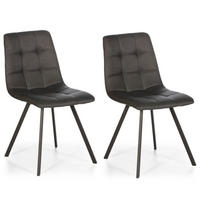 STUHL 2er-Set Mila dunkelgrau - Grau, Textil/Metall (46/90/58cm) - VS Venta-stock