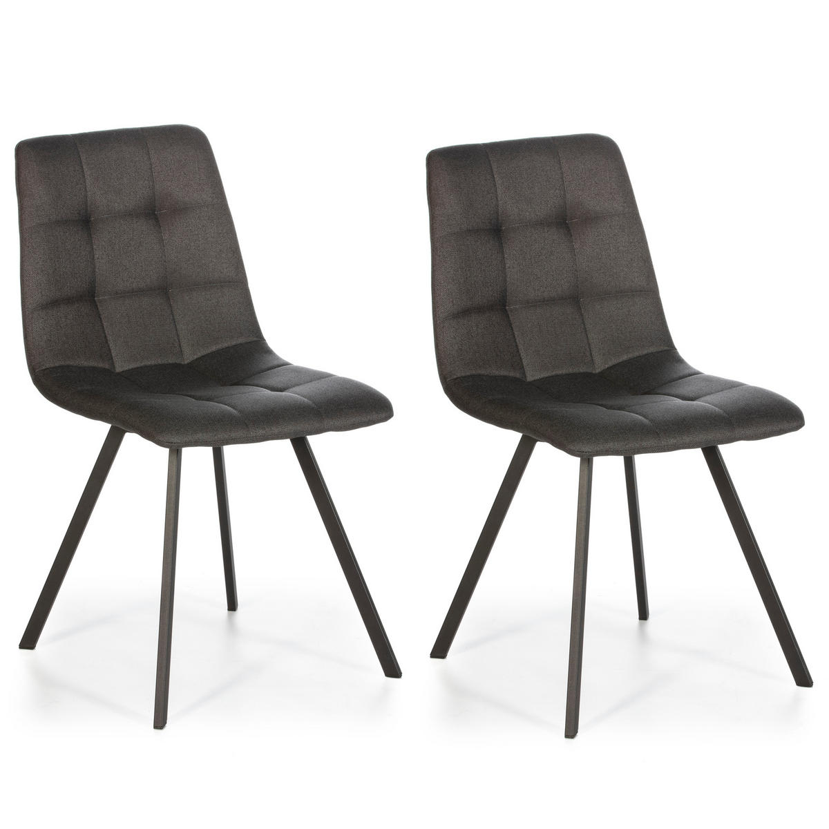 STUHL 2er-Set Mila dunkelgrau - Grau, Textil/Metall (46/90/58cm) - VS Venta-stock