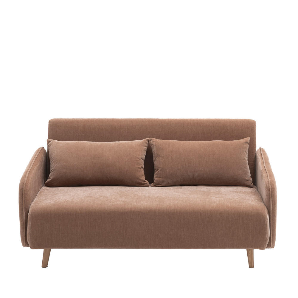 SCHLAFSOFA 2 Plätze aus Chenille-Stoff L140cm - Monica - Erröten rosa - Altrosa, Textil (155/81/86cm) - Drawer