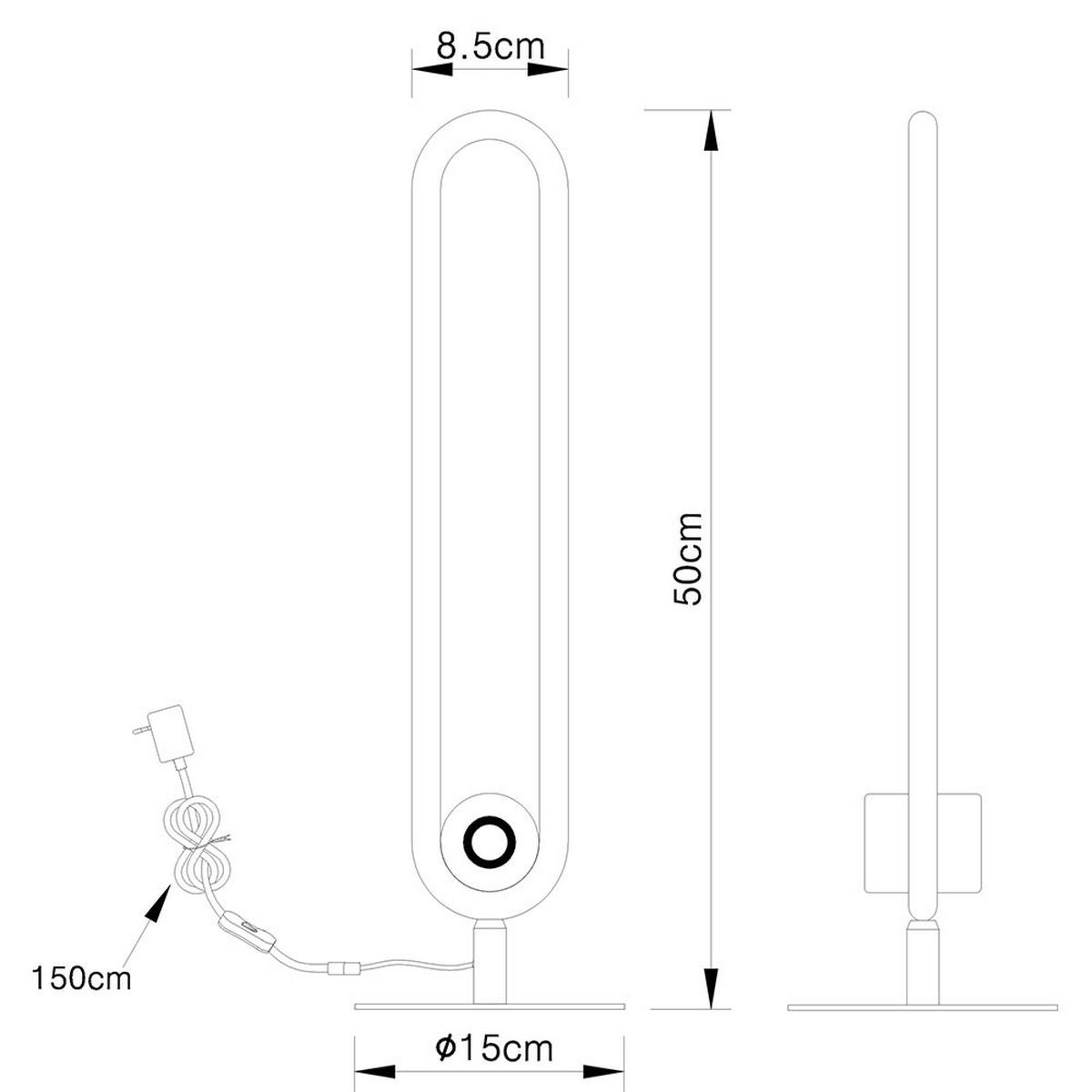 LED TISCHLEUCHTE TOPPOLE Schwarz Opal - Schwarz, Metall (15/15/50cm)