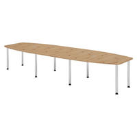 KONFERENZTISCH groß KT40 130/400/74 cm in Wildeiche/Chromfüße - Wildeiche/Chromfarben, Holzwerkstoff (130/400/74cm) - bümö
