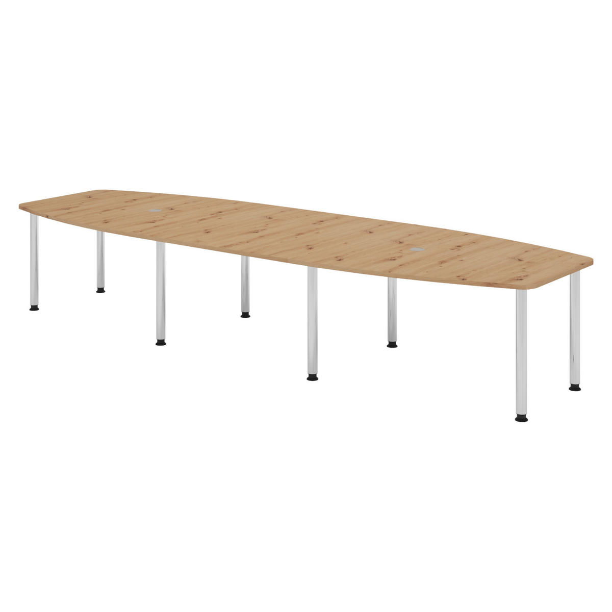 KONFERENZTISCH groß KT40 130/400/74 cm in Wildeiche/Chromfüße - Wildeiche/Chromfarben, Holzwerkstoff (130/400/74cm) - bümö