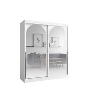 SCHIEBETÜRENSCHRANK MOSSA 180 / 215 / 65 cm in Weiß / Schwarz - Schwarz/Weiß, Holzwerkstoff (180/215/65cm) - Deine Möbel 24