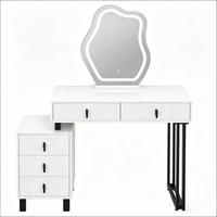 SCHMINKTISCH mit Spiegel, weiß, 90 x 38 x 130 cm - Weiß, Holzwerkstoff (38/130/90cm) - Vallsero
