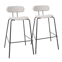 BARHOCKER 2-tlg., Grau - Grau, Holz (52/97/52cm) - Oviala