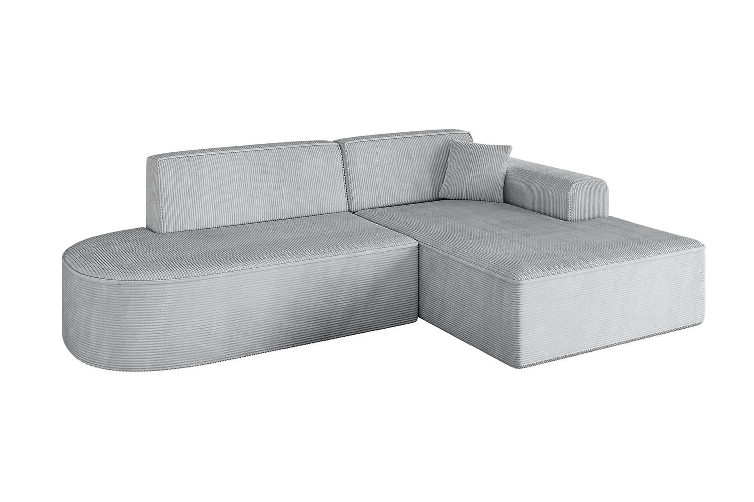ECKSOFA Ottomane Rechts IREA-L1-v3 - 232x165x77 cm Grau - Grau, Holzwerkstoff/Textil (232/165cm) - ALTDECOR