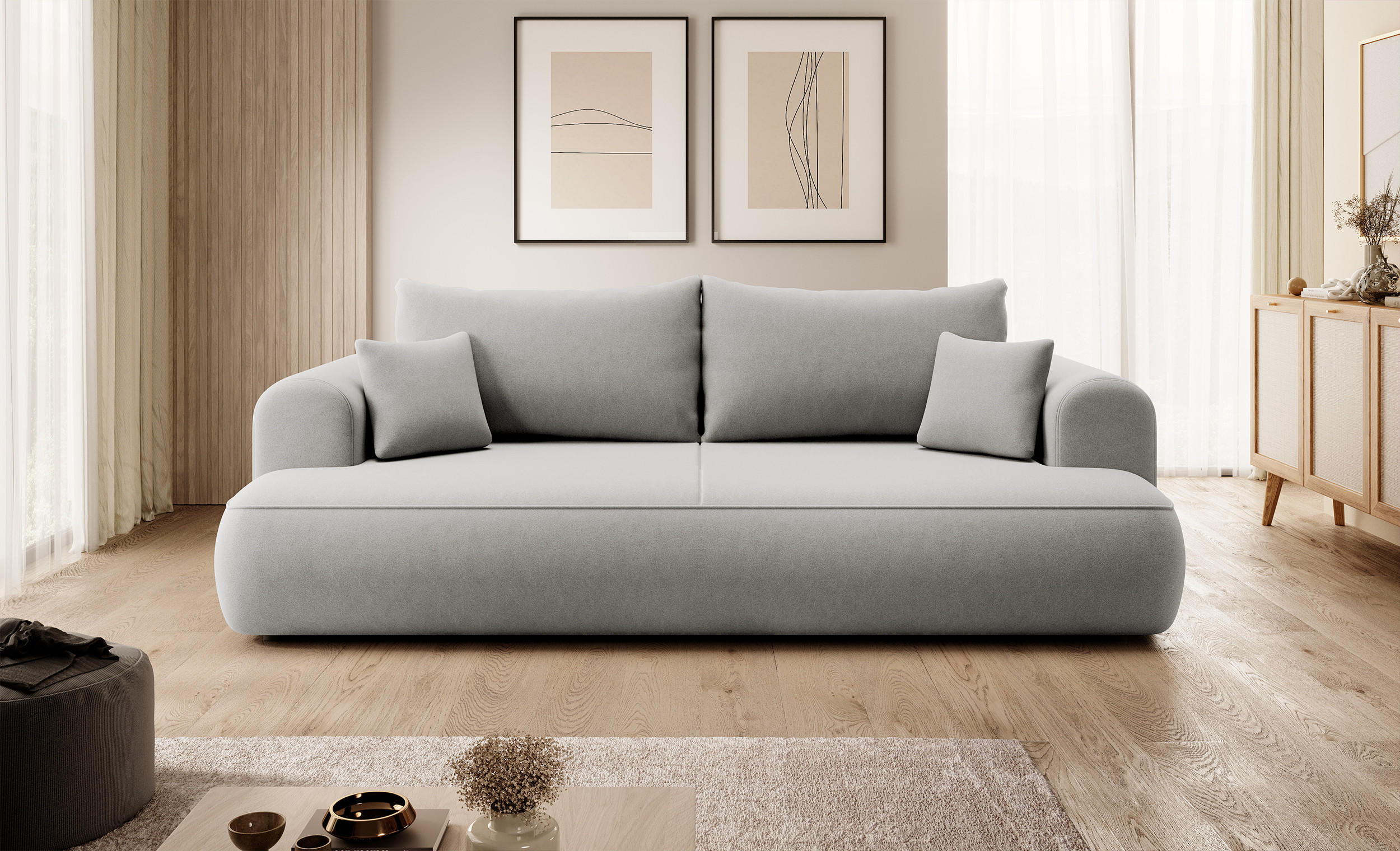Thumbnail - Selsey Schlafsofa, Grau, Textil, 3-Sitzer, 250x102x110 cm, Wohnzimmer, Sofas & Couches, Schlafsofas