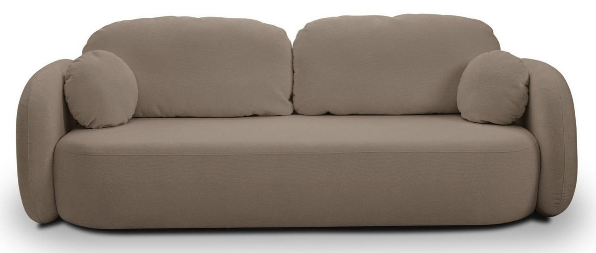 SCHLAFSOFA LIO, Sofa mit Schlaffunktion und Bettkasten, Farbe: Taupe, Velourstoff - Taupe, Textil (238/86/101cm) - Sepro Meble