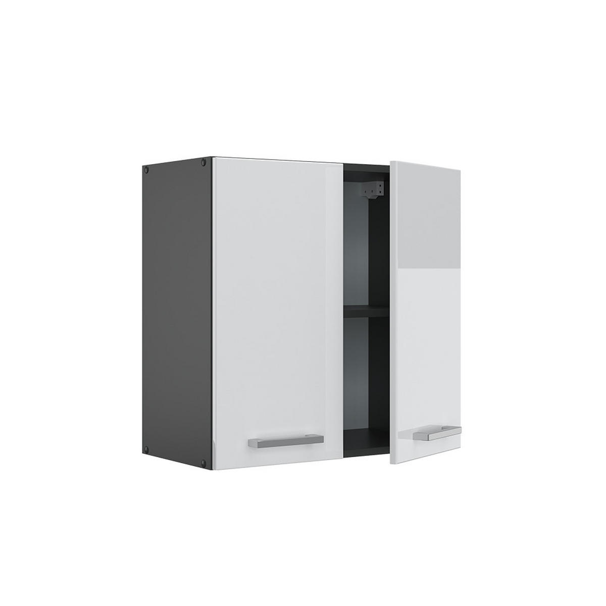 HÄNGESCHRANK R-Line Weiß Hochglanz 60 cm - Weiß Hochglanz/Anthrazit, Holzwerkstoff (60/60/31cm) - Vicco