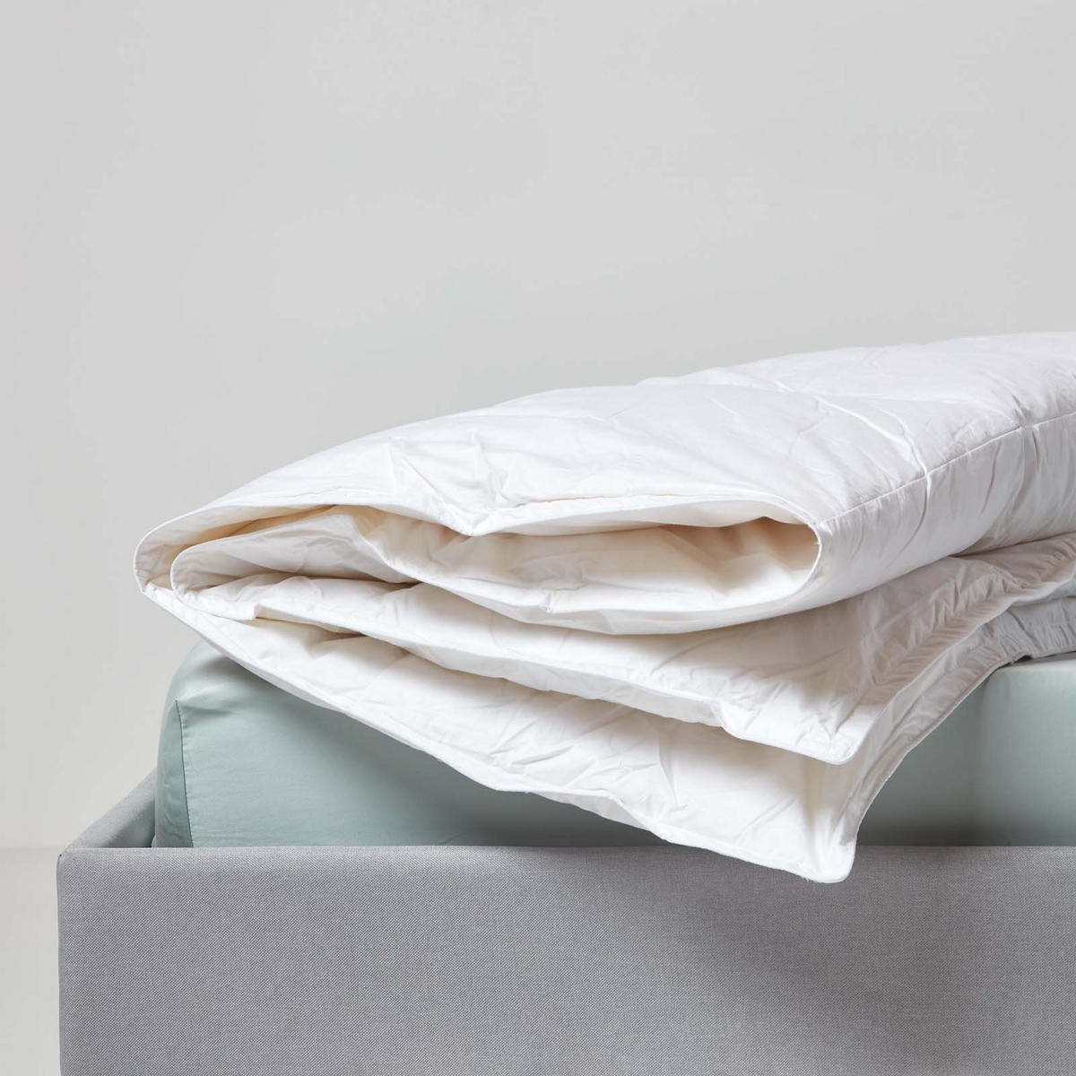 DAUNENDECKE Sommer 155/220 cm, Entendaunen & Federn - Weiß, Textil (155/220cm) - Homescapes