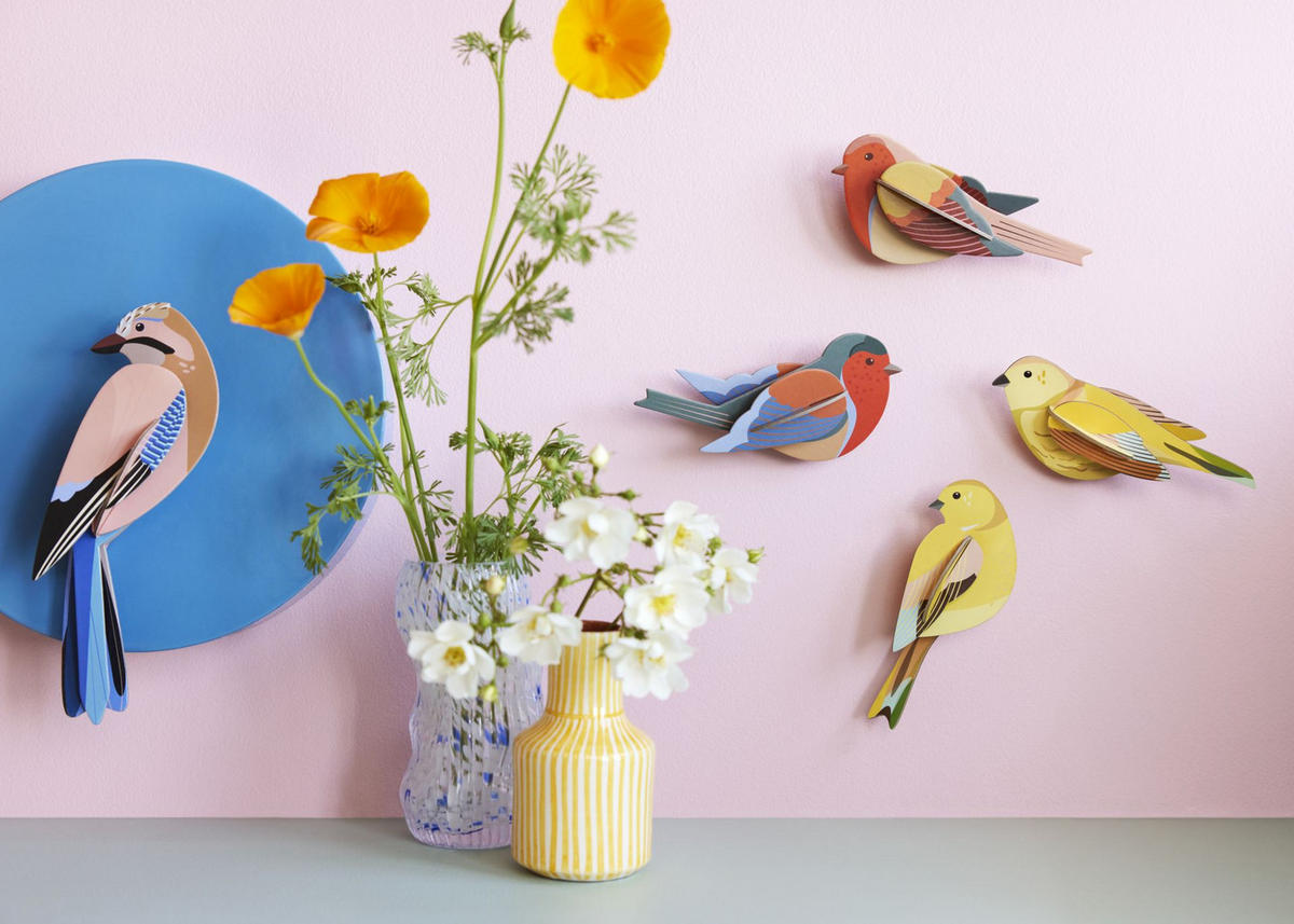 WANDSKULPTUR Bunt 4,5/15 cm - Multicolor, Wellpappe (4.5/15/6cm) - Studio Roof