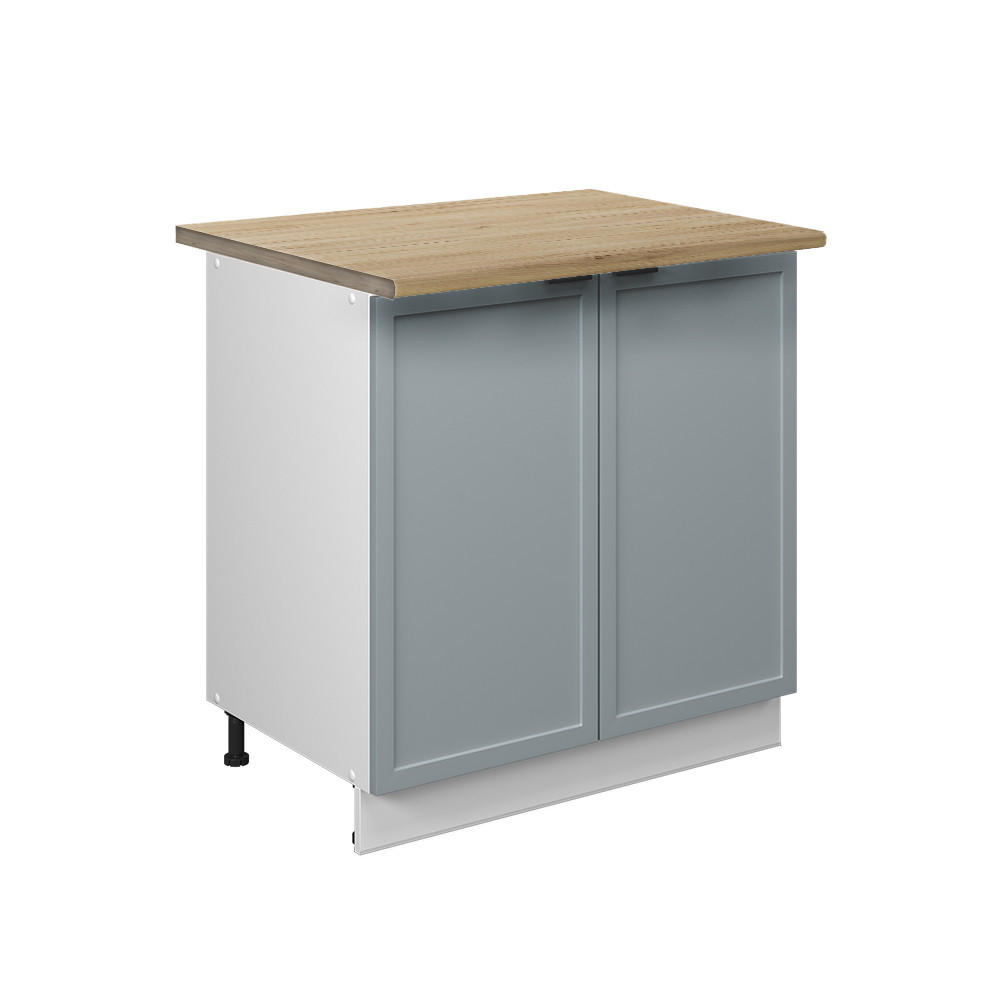SPÜLENUNTERSCHRANK Fame-Line Hellblau-grau 80 cm mit Regal, AP Eiche - Blaugrau/Weiß, Holzwerkstoff (80/82/60cm) - Vicco