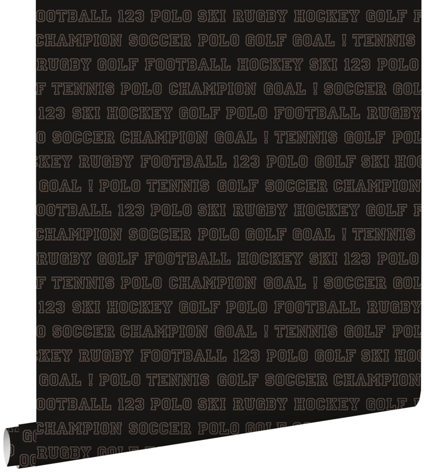 TAPETE Namen von verschienenen Sportarten 53 cm x 10.05 m - Braun, Papier (53/1000cm) - ESTAhome