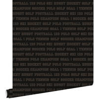 TAPETE Namen von verschienenen Sportarten 53 cm x 10.05 m - Braun, Papier (53/1000cm) - ESTAhome