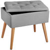 SITZBANK Ranya,51 x 37,5 x 45,5 cm,hellgrau - Hellgrau, Holz (37.5/45.5/51cm) - tectake