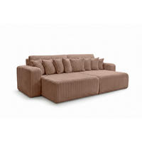 SCHLAFSOFA, Cordstoff Tilia, Braun, PIANO DOUBLE - Braun, Holz (246/83/145cm) - Kaiser Möbel