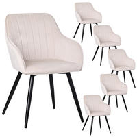 ARMLEHNSTUHL-SET 6 Stück in Samt(YZ5) - Weiß, Textil (48/81/63cm) - HOMAVO