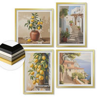 WANDBILDER 4er Set - 50x50 cm & 40x60 cm Goldrahmen - Lemon Streets Meerblick - Goldfarben, Kunststoff (50/50cm) - ArtPrintCave