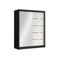 SCHIEBETÜRENSCHRANK Flavio III - Goldfarben, Holzwerkstoff/Metall (150/200/58cm) - MIRJAN24