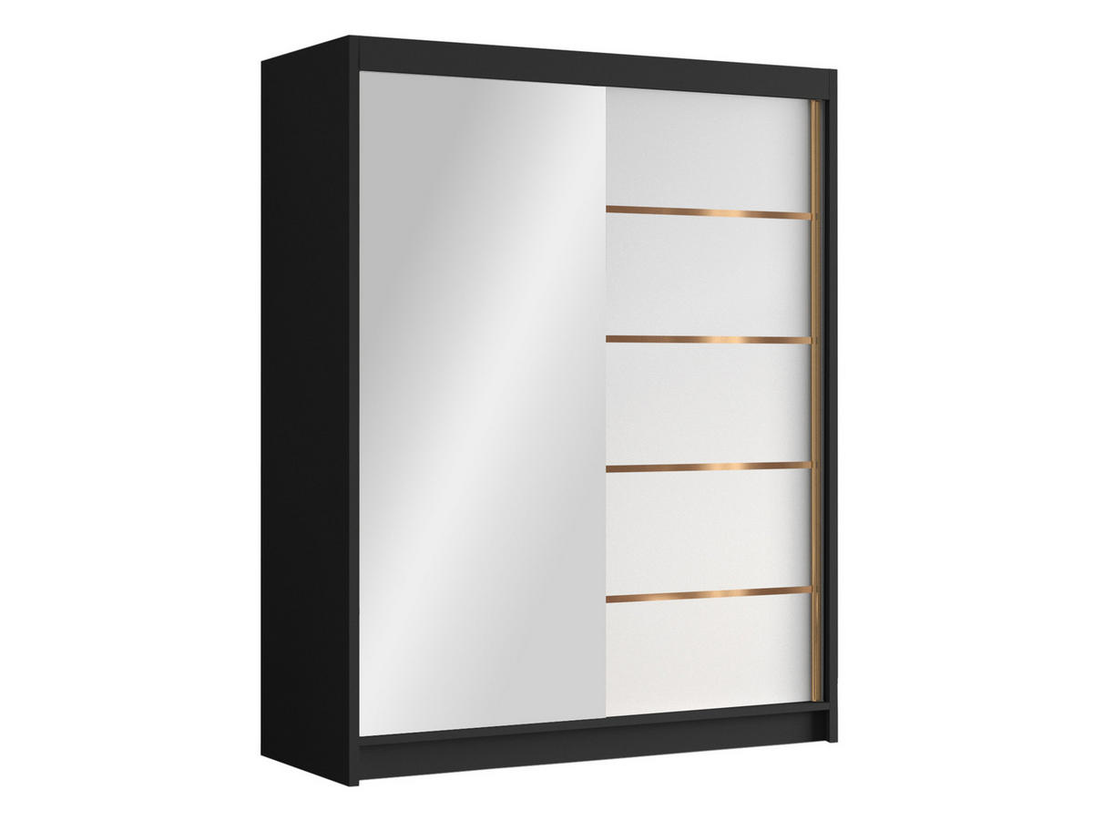 SCHIEBETÜRENSCHRANK Flavio III - Goldfarben, Holzwerkstoff/Metall (150/200/58cm) - MIRJAN24