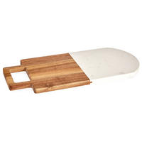 SCHNEIDEBRETT Marmordesign 38/18 cm - Weiß, Holz (18/38cm) - Kinvara