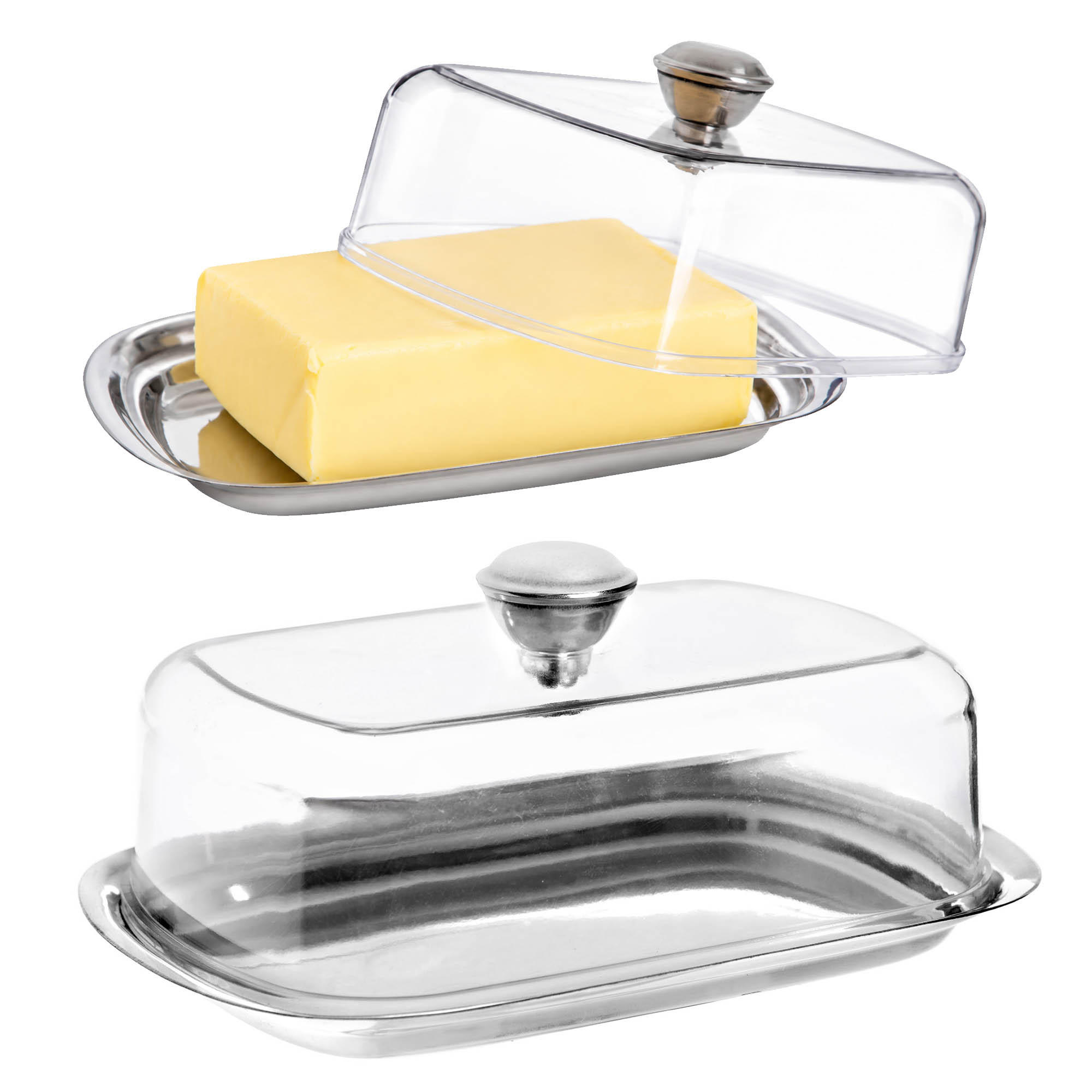 KADAX Butterdose Butterdose mit Deckelgriffbehälter - Transparent, Glas (11.5/7/15.5cm) - KADAX