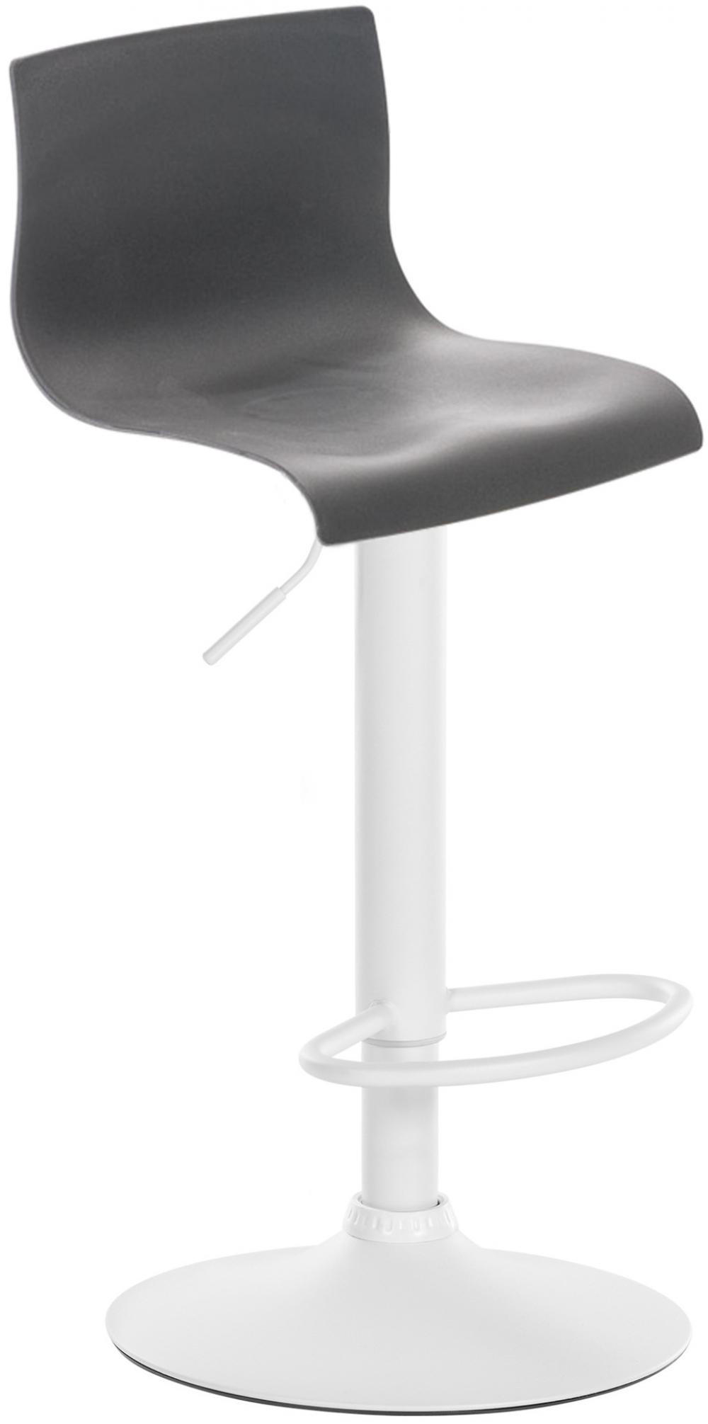 BARHOCKER Kunststoff grau - Weiß/Grau, Kunststoff/Metall (39/84/36cm) - CLP