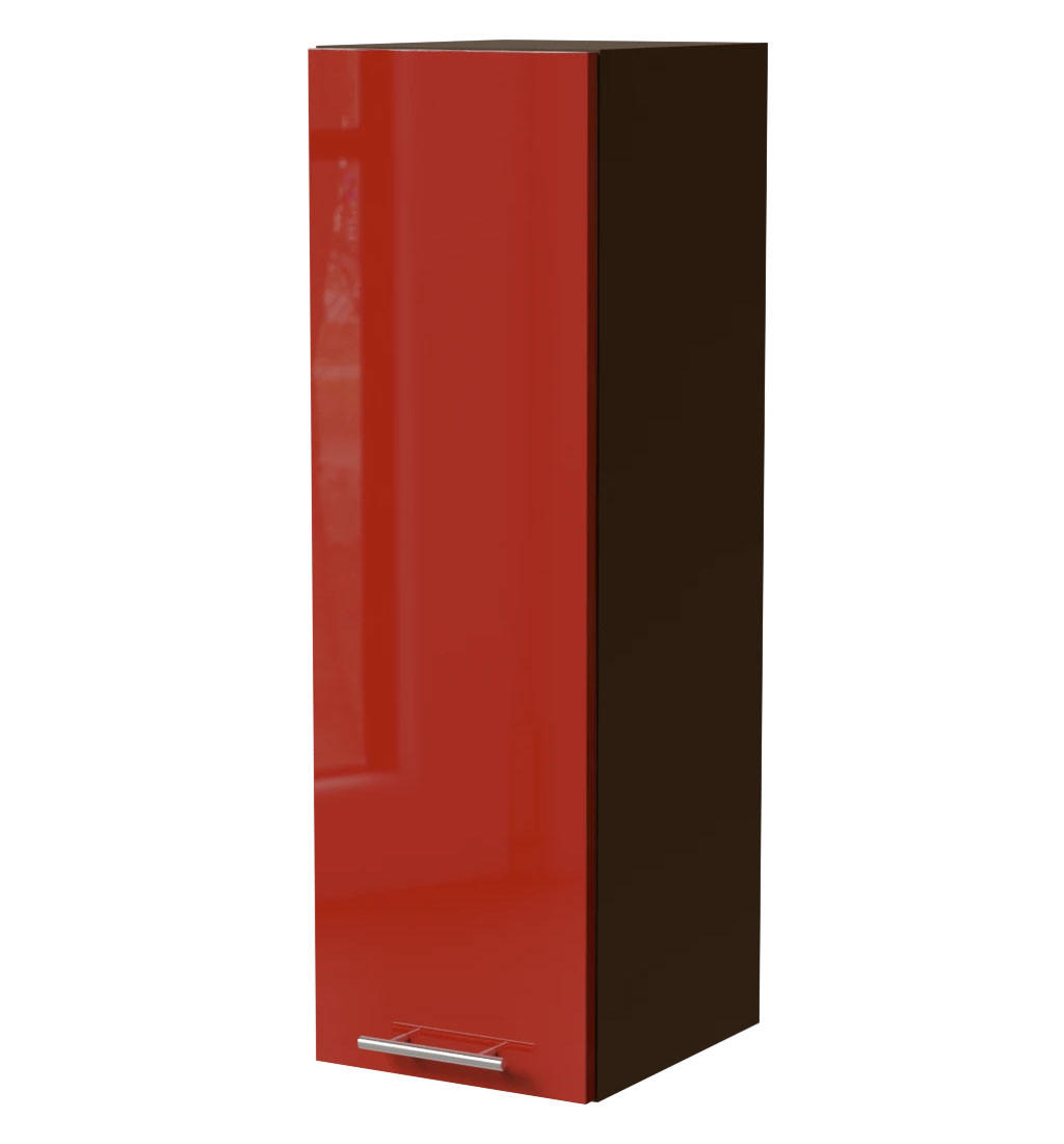 HÄNGESCHRANK Brerra W4/30 Lava / RAL 3002 karminrot Hochglanz 30 / 32,5 / 96cm - Dunkelgrau/Rot, Holz/Holzwerkstoff (30/96/32.5cm) - Feldmann-Wohnen