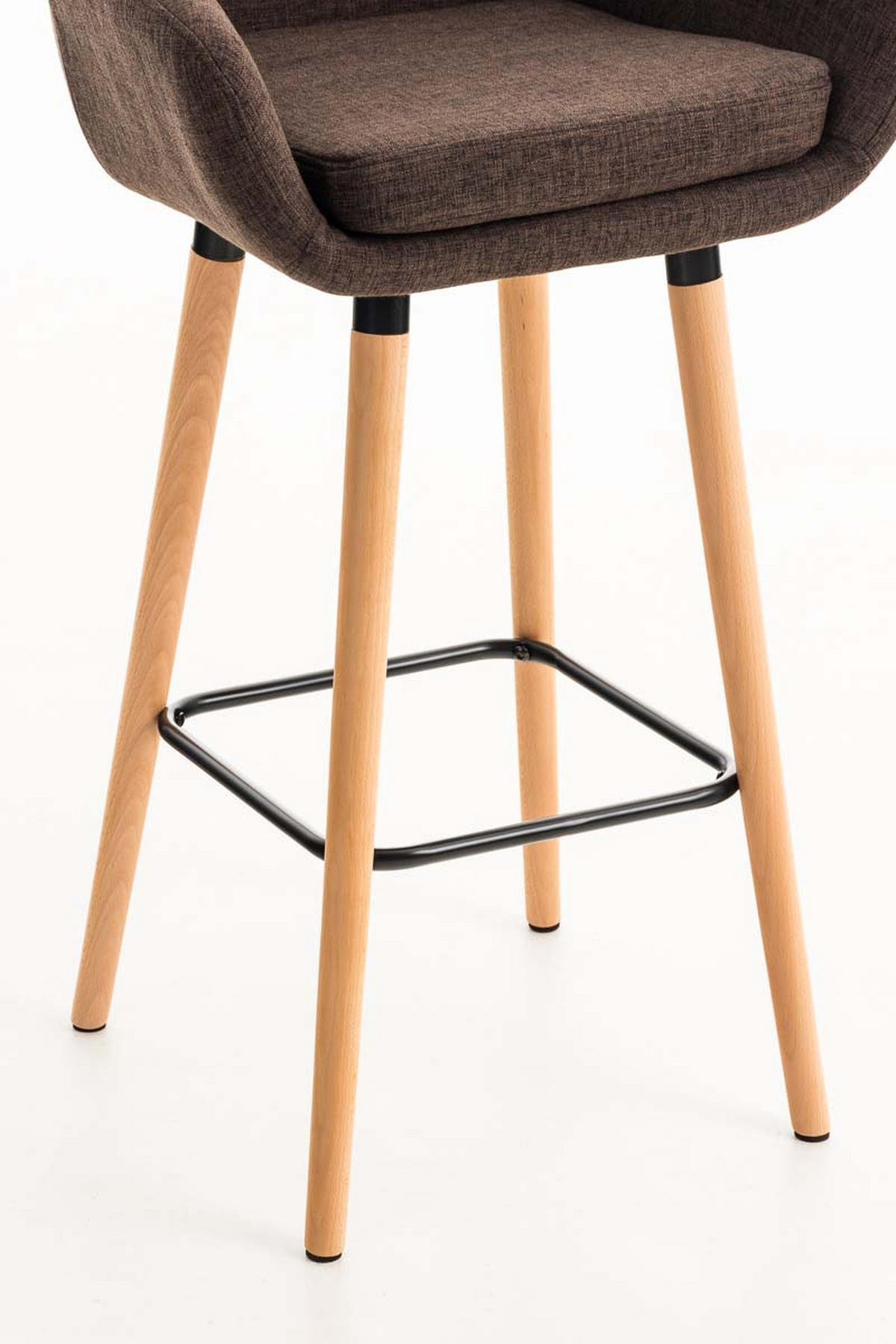BARHOCKER Grande, 2er Set, Gestell Holz, Stoff Braun - Braun, Holz/Textil (55/99/46cm) - TPFLiving