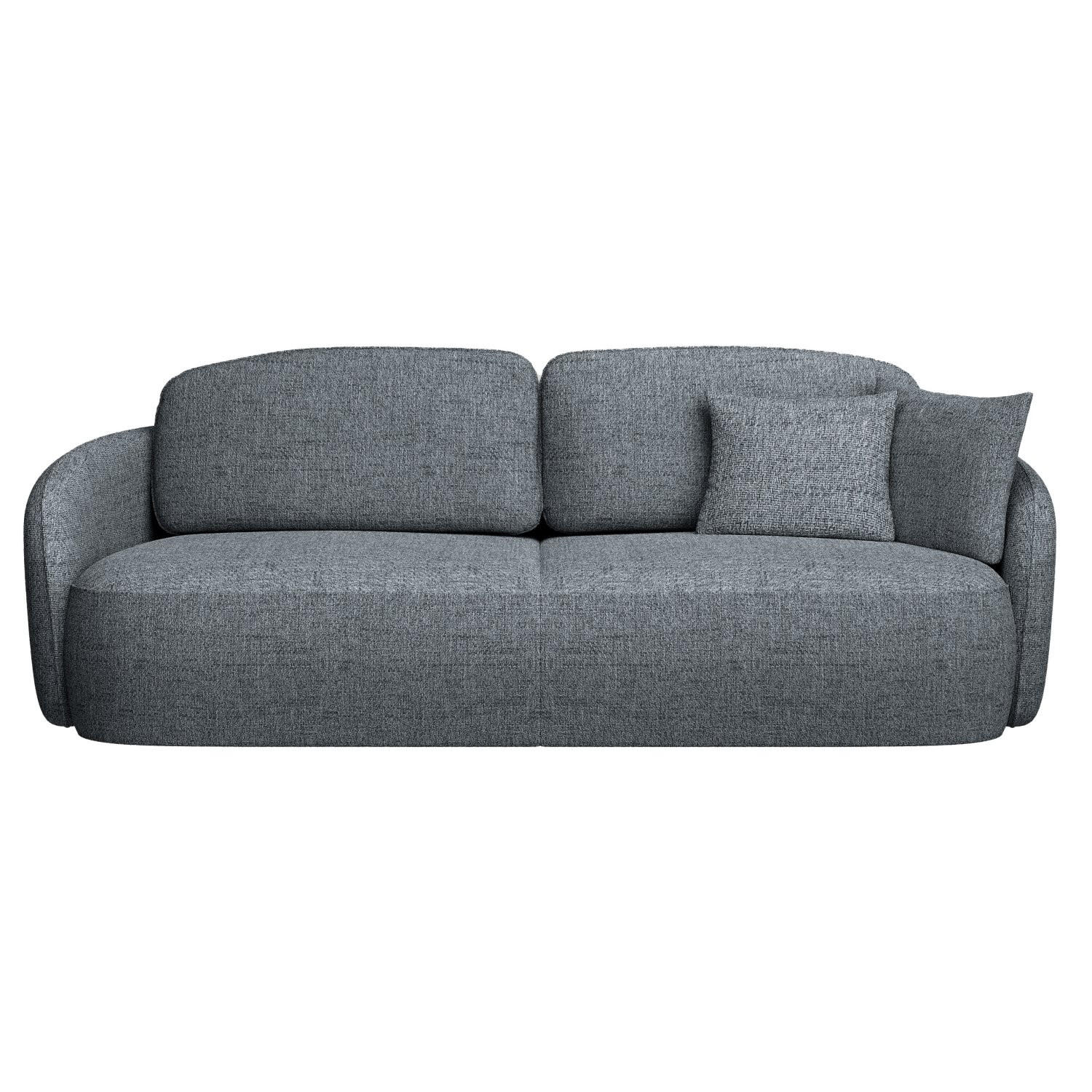 3-SITZER-SOFA Savoy Dunkelgrau mit Schlaffunktion - Dunkelgrau/Schwarz, Kunststoff/Textil (254/96/105cm) - Selsey