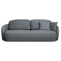 3-SITZER-SOFA Savoy Dunkelgrau mit Schlaffunktion - Dunkelgrau/Schwarz, Kunststoff/Textil (254/96/105cm) - Selsey
