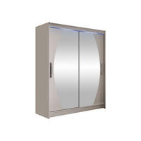 SCHWEBETÜRENSCHRANK Westa VIII, mit RGB LED Beleuchtung - Kaschmir/Silberfarben, Holzwerkstoff/Metall (150/200/58cm) - MIRJAN24