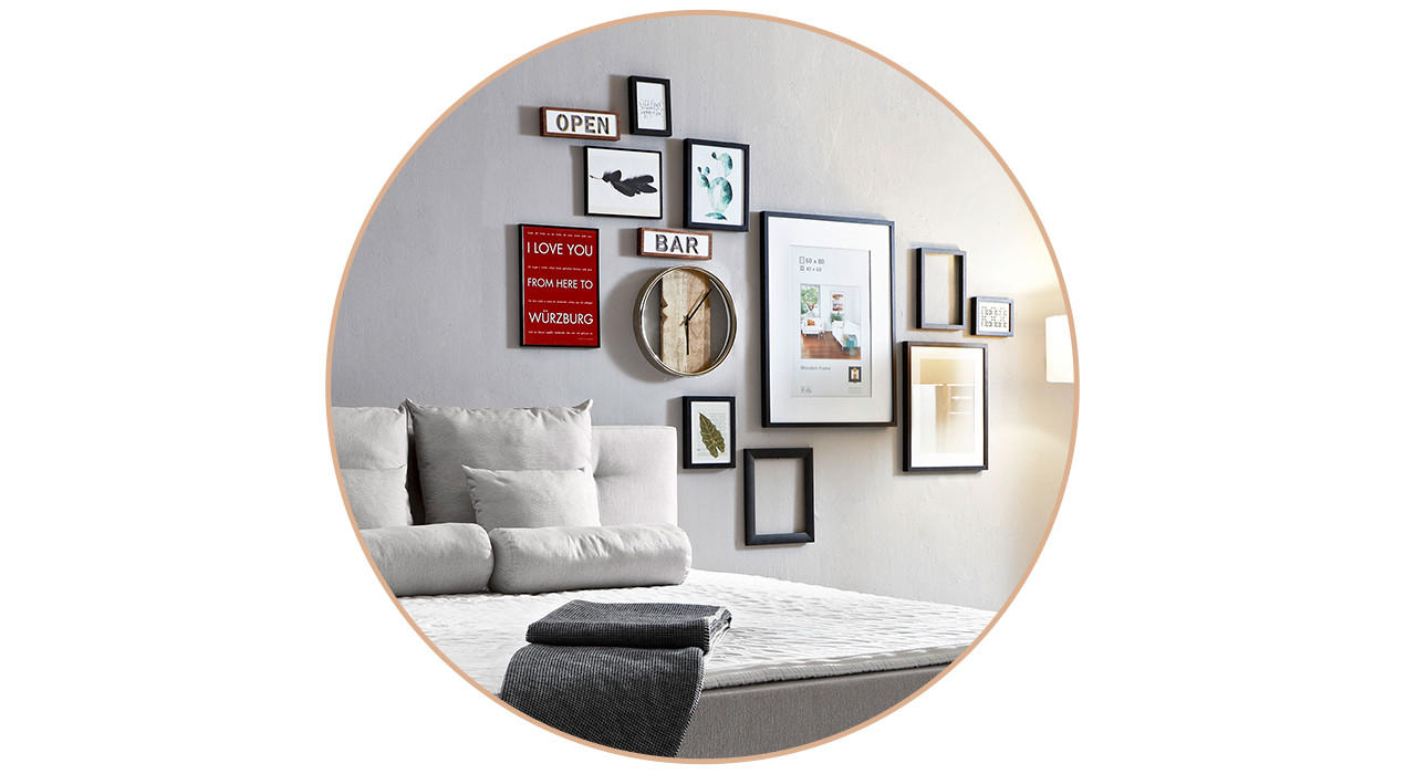 Wandgestaltung im Schlafzimmer - Gallery Wall