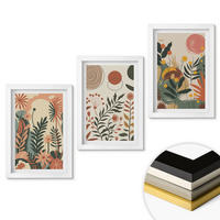 WANDBILDER 3er-Set - 20x30 cm Weißer Rahmen - Vintage-Pflanzenmuster in Pastellfarben - Weiß, Kunststoff (20/30cm) - ArtPrintCave