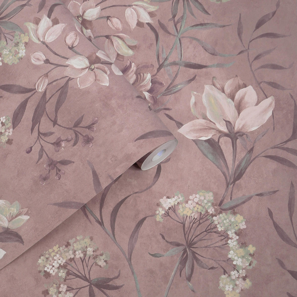 VLIESTAPETE Blairmore Floral - Lila, Papier/Kunststoff (52/1000cm) - LAURA ASHLEY