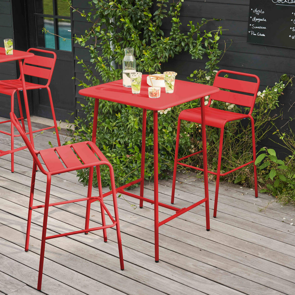 GARTENSET 3-tlg., Rot - Rot, Metall - Oviala