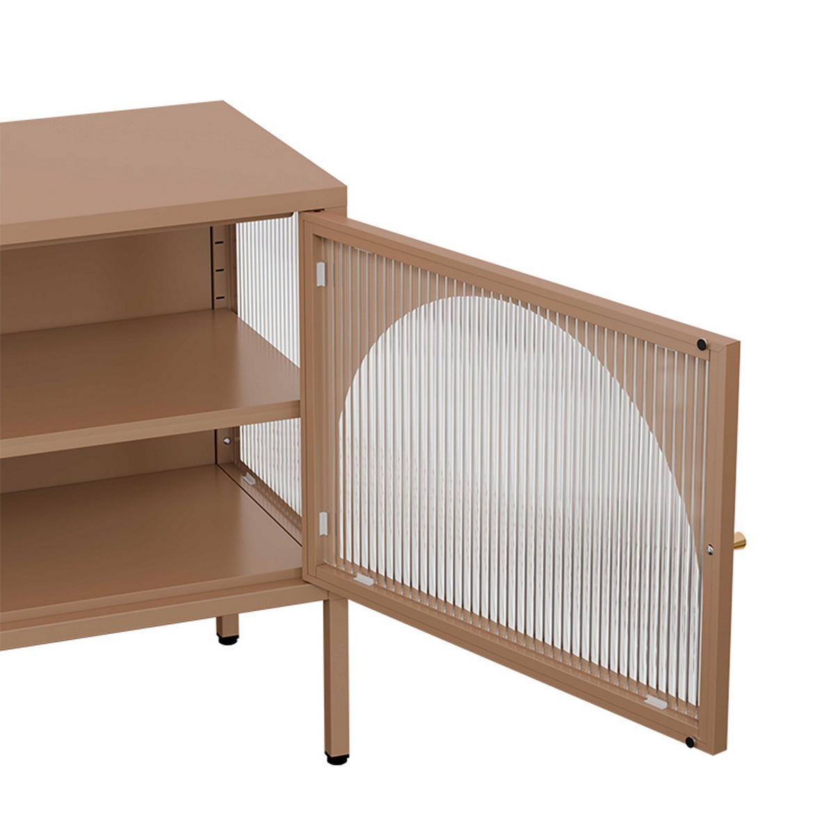 TV-SCHRANK 115 cm, Braun - Braun, Metall (35/60/115cm) - Oviala
