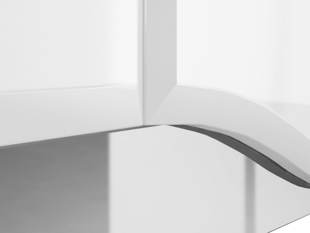 SIDEBOARD Glamour weiß / weiß hochglanz 160 / 41 / 85cm - Weiß Hochglanz/Weiß, Glas/Holz (160/85/41cm) - Feldmann-Wohnen