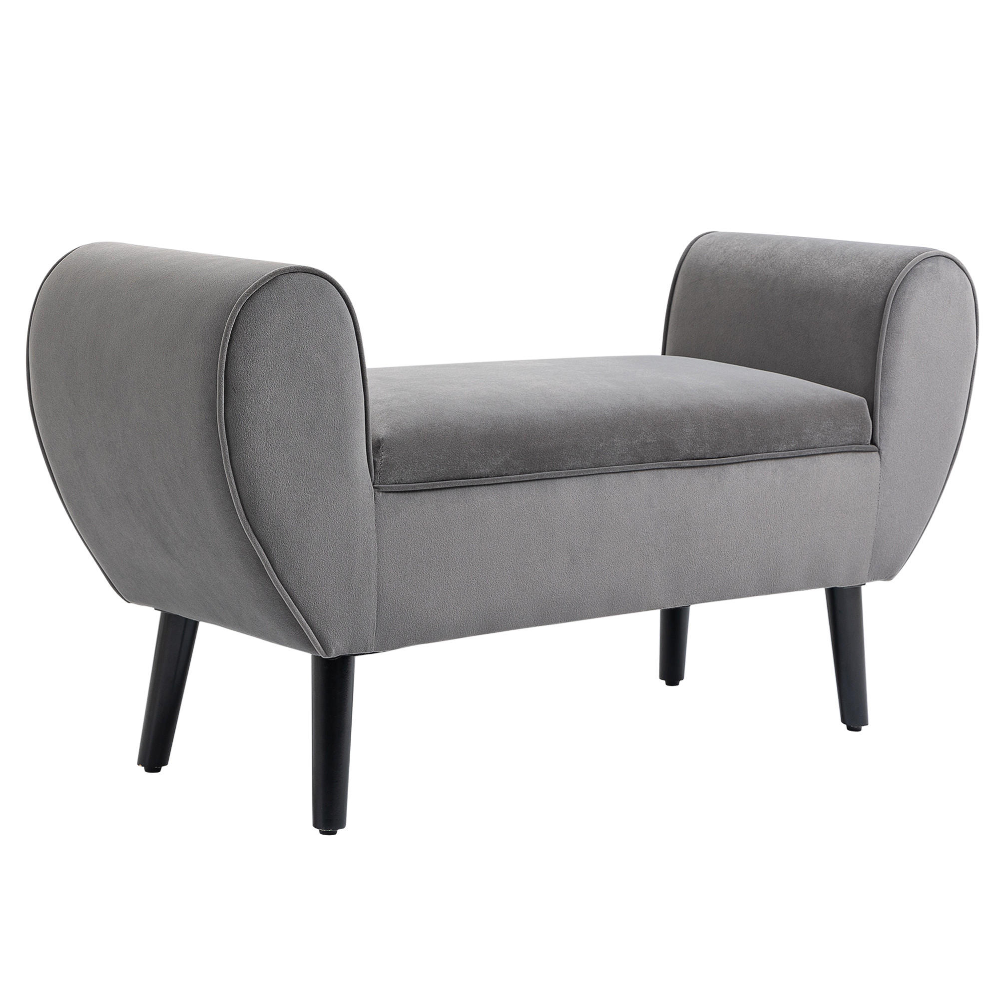 SITZBANK, Polsterbank, Grau - Grau, Kunststoff (42/66/118cm) - HOMCOM