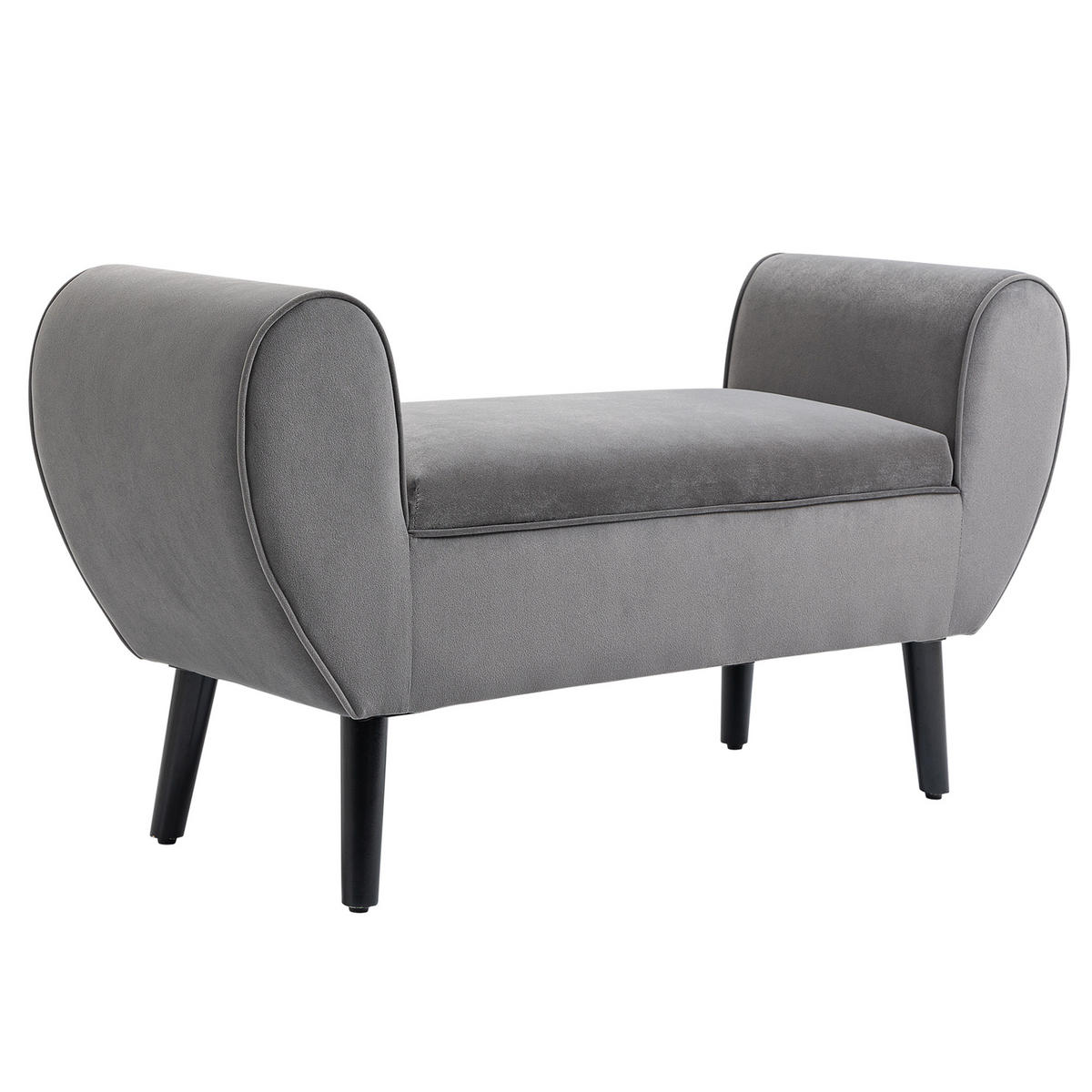 SITZBANK, Polsterbank, Grau - Grau, Kunststoff (42/66/118cm) - HOMCOM