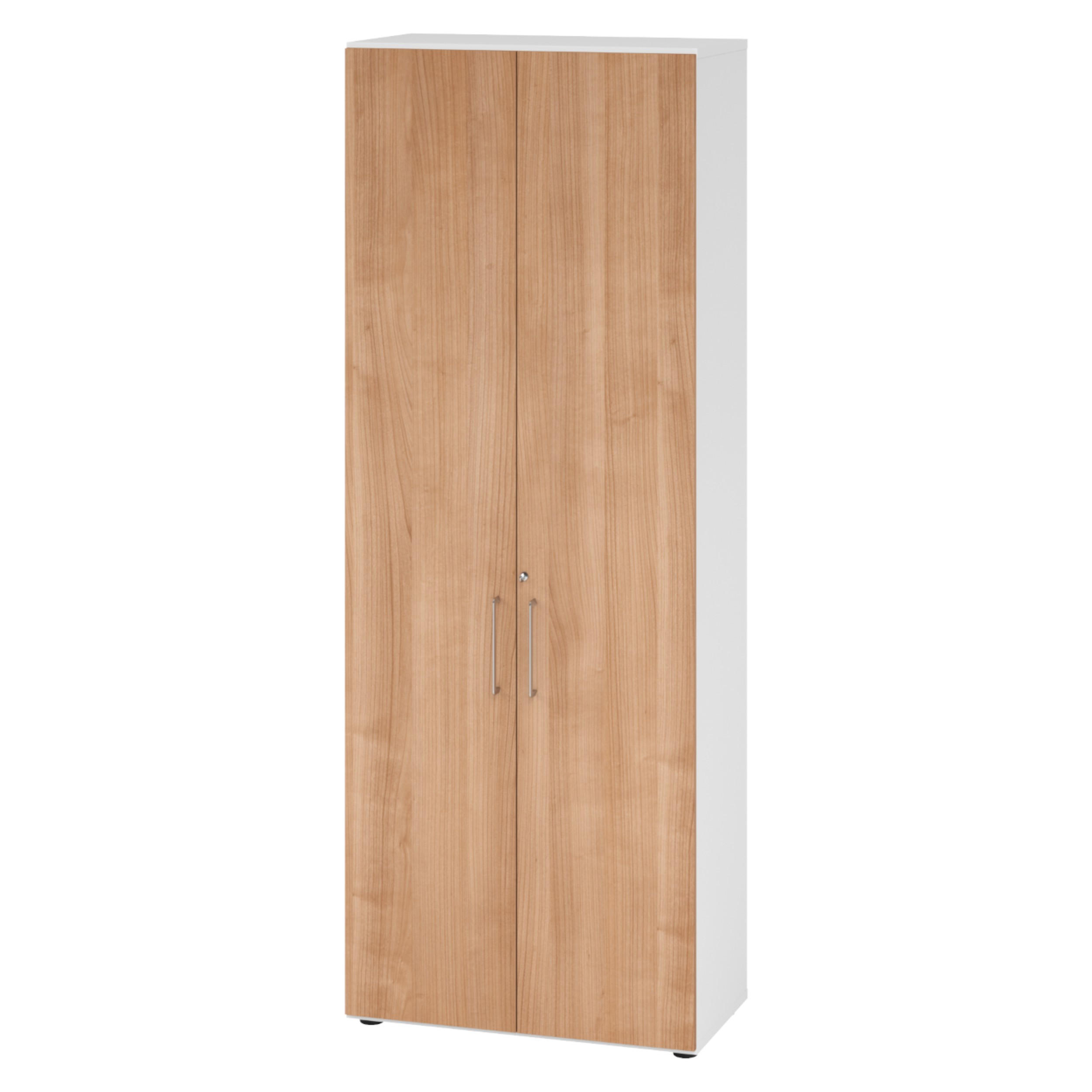 bümö Aktenschrank Weiß, Nussbaum 80x215.6x42 cm