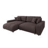ECKSOFA Emma Dunkelbraun Cord - Ottomane links - Dunkelbraun, Textil (234/170cm) - S-Style Möbel