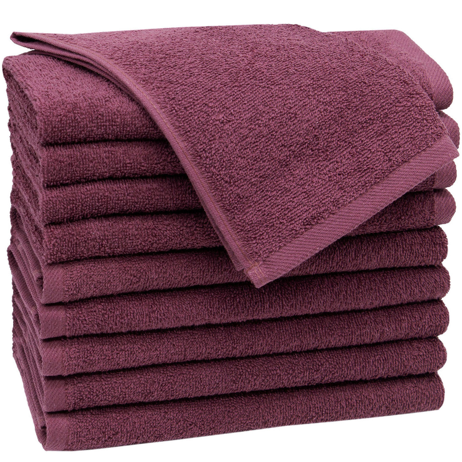 GÄSTETÜCHER, 10er-Set, 30x50 cm, 100% Baumwolle, Rot - Brombeere, Textil (30/50cm) - Zollner