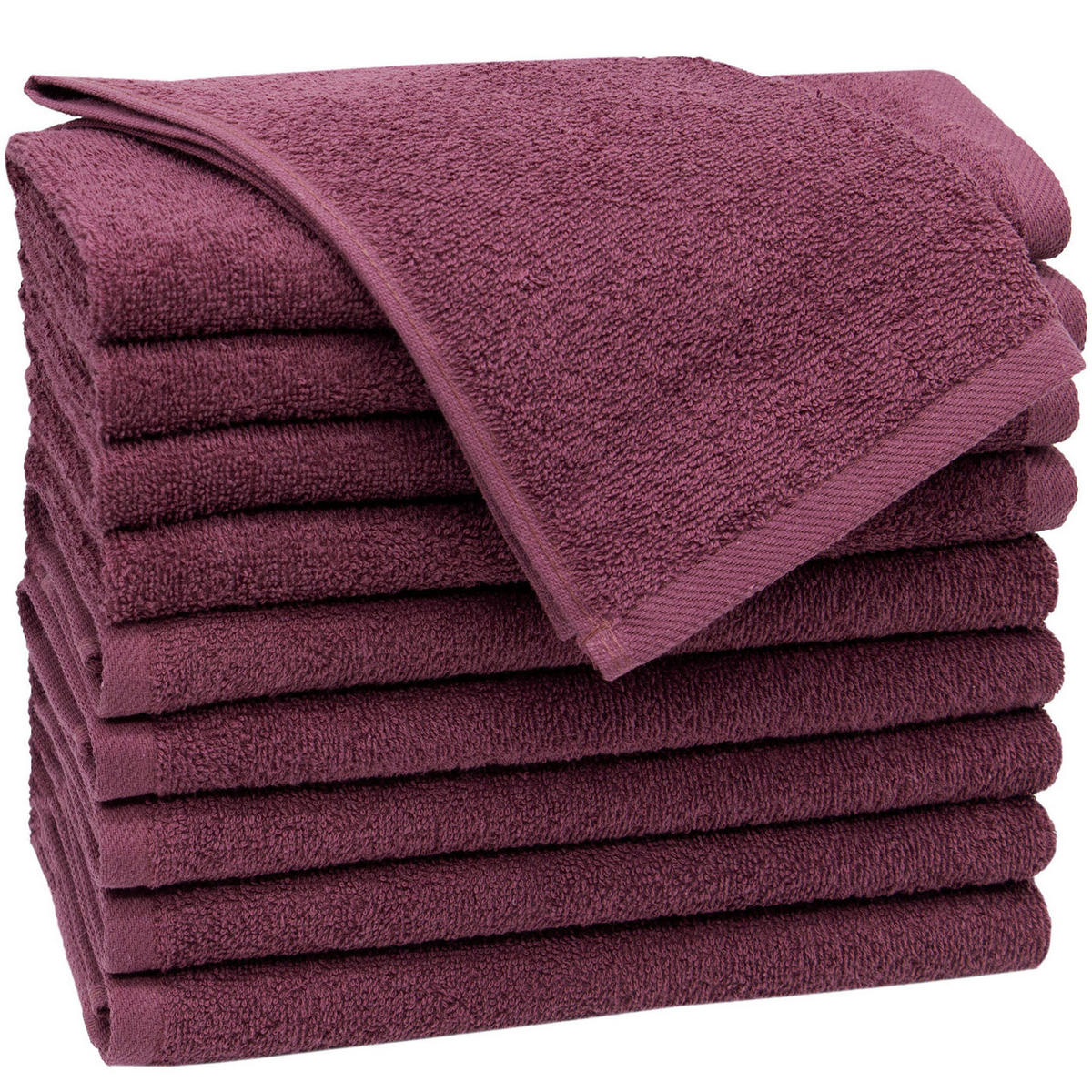 GÄSTETÜCHER, 10er-Set, 30x50 cm, 100% Baumwolle, Rot - Brombeere, Textil (30/50cm) - Zollner