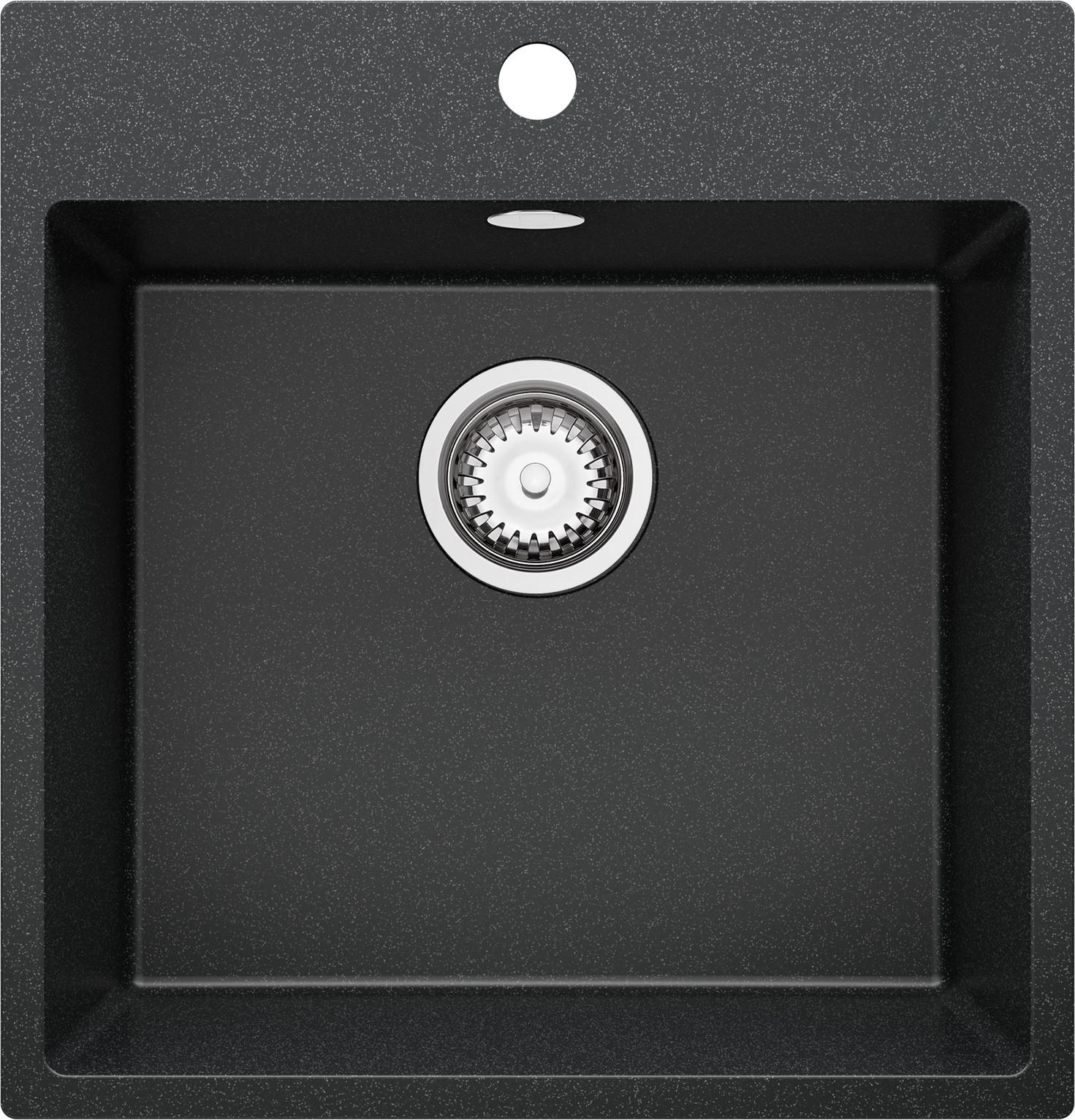 SPÜLBECKEN Riga, 2-er set Anthrazit 48/50 cm 1 Becken + Ablauf-Set ab 50er Unterschrank - Chromfarben/Anthrazit, Kunststoff (48/20/50cm) - Primagran