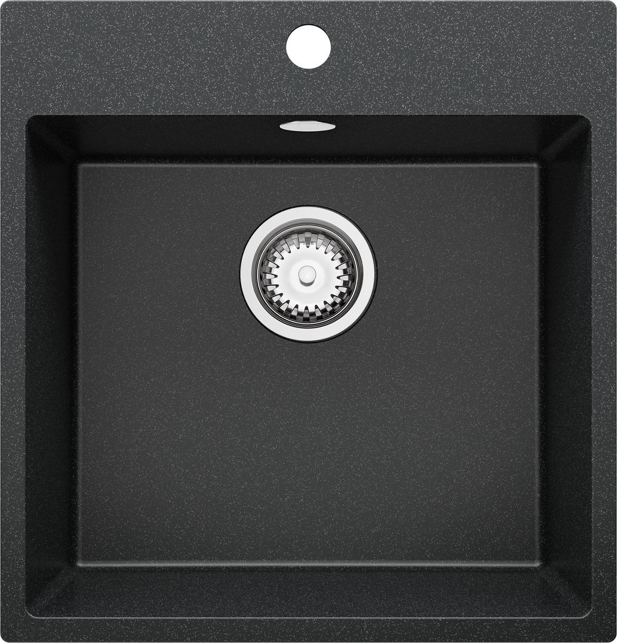 SPÜLBECKEN Riga, 2-er set Anthrazit 48/50 cm 1 Becken + Ablauf-Set ab 50er Unterschrank - Chromfarben/Anthrazit, Kunststoff (48/20/50cm) - Primagran