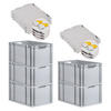 EUROBOX 5x Nextgen Economy Mit Scharnierdeckel Grau/Gelb Griffe Offen 65 Liter - Gelb, Kunststoff (40/32/60cm) - PROREGAL