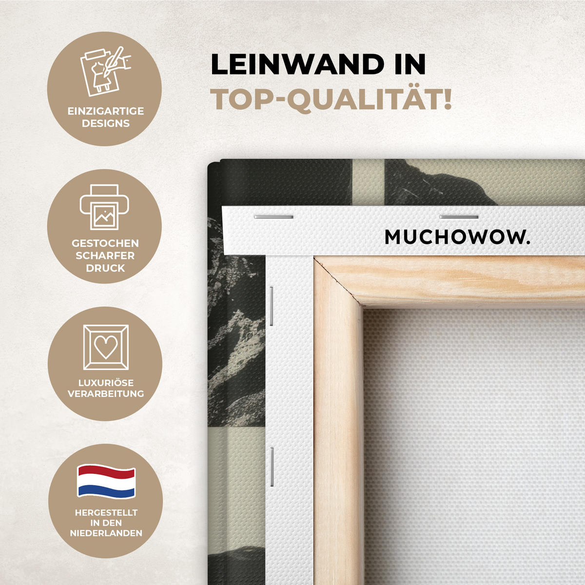 LEINWANDBILD Frau - Katze - Blumen - Tasse - Retro Wanddeko 90x60 cm - Magenta, Textil (90/60cm) - MuchoWow