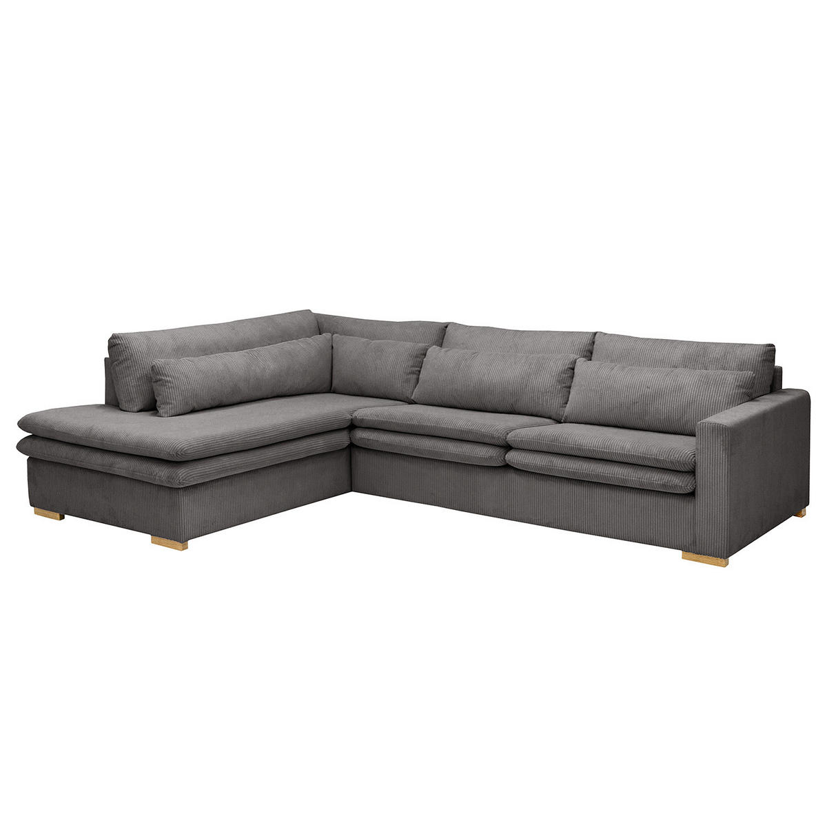 ECKSOFA mit Ottomane - Grau, Textil (299/216cm) - home24
