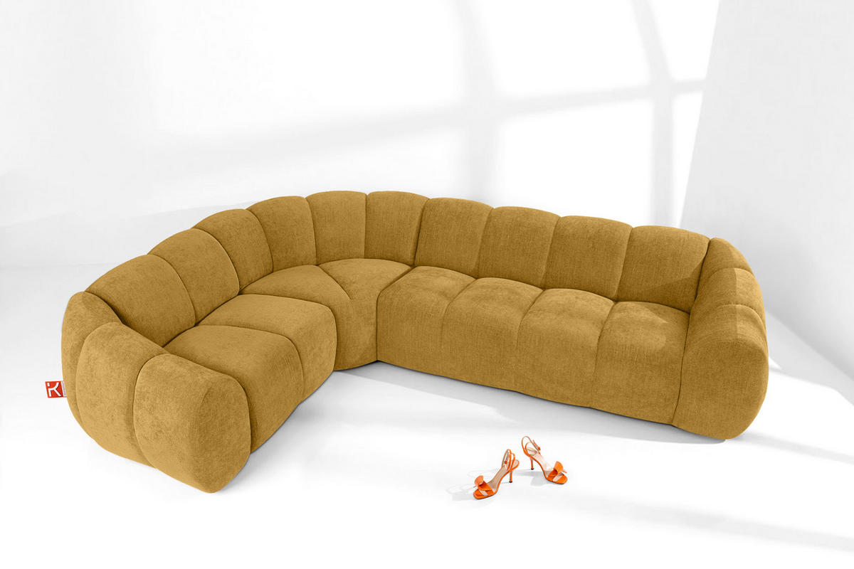 ECKSOFA LINKS FLAVA, Honigfarben - Honig, Holz/Holzwerkstoff (310/230cm) - KONSIMO®